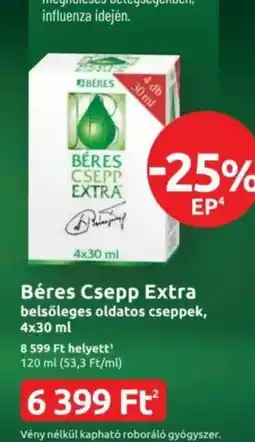 Benu Gyógyszertárak Béres csepp extra ajánlat