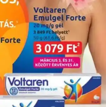 Benu Gyógyszertárak Voltaren emulgel forte ajánlat