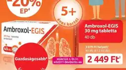 Benu Gyógyszertárak Ambroxol-egis 30 mg tabletta ajánlat