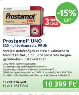 Benu Gyógyszertárak Prostamol uno ajánlat