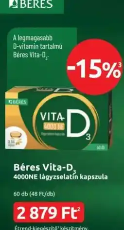 Benu Gyógyszertárak Béres Vita-D3 ajánlat