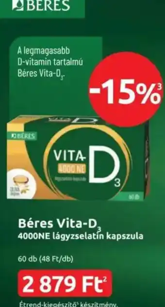 Benu Gyógyszertárak Béres Vita-D3 ajánlat