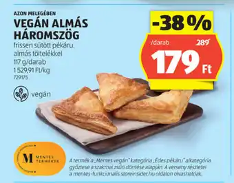 ALDI Azon Melegében Vegán almás háromszög ajánlat