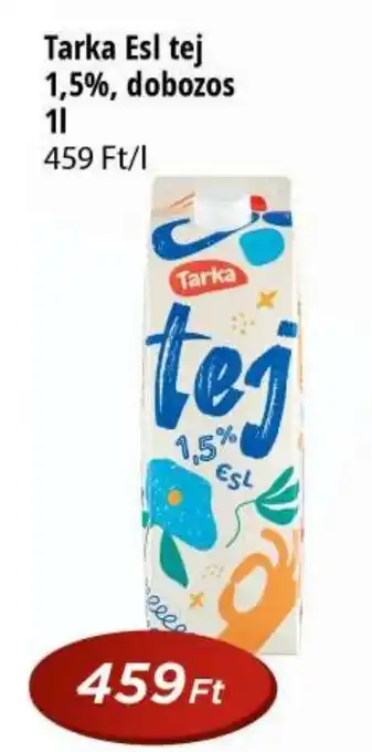 Real Tarka esl tej 1,5%, dobozos ajánlat