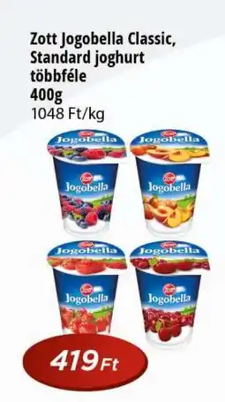 Real Zott Jogobella Classic, Standard joghurt ajánlat