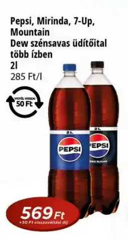 Real Pepsi, Mirinda, 7-Up, Mountain Dew szénsavas üdítőital ajánlat