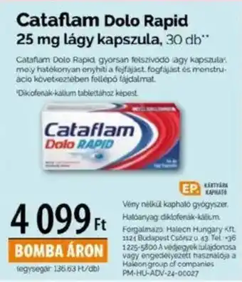 Pingvin Patika Cataflam Dolo Rapid 25 mg lágy kapszula ajánlat