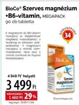 Pingvin Patika BioCo Szerves magnézium +B6-vitamin ajánlat