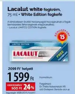 Pingvin Patika Lacalut white fogkrém + White Edition fogkefe ajánlat