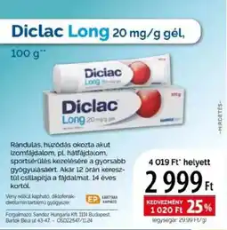 Pingvin Patika Diclac Long 20 mg/g gél ajánlat