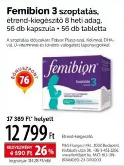 Pingvin Patika Femibion 3 szoptatás ajánlat
