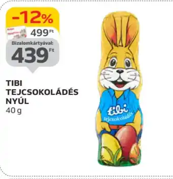 Auchan Tibi tejcsokoládés nyúl ajánlat