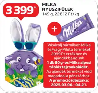 Auchan Milka nyuszifülek ajánlat