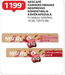 Auchan Nescafé farmers origins nespresso kompatibilis kávékapszula ajánlat