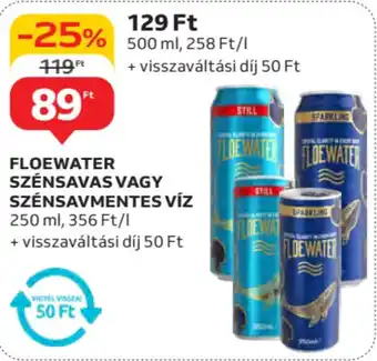 Auchan Floewater szénsavas vagy szénsavmentes víz ajánlat