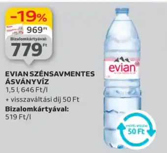 Auchan Evian szénsavmentes ásványvíz ajánlat