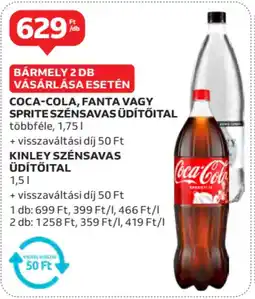 Auchan Coca-cola, Fanta, Kinley vagy Sprite szénsavas üdítőital ajánlat