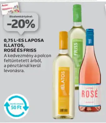 Auchan 0,75 l-es laposa illatos, rosé és friss ajánlat