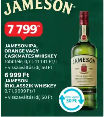 Auchan Jameson ipa, orange vagy caskmates whiskey  stb. ajánlat