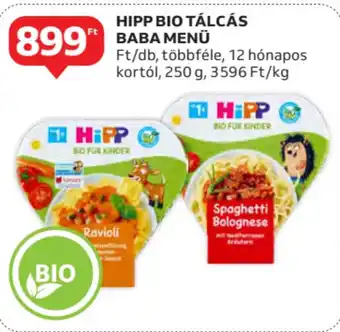 Auchan Hipp bio tálcás baba menu ajánlat