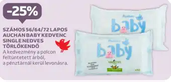 Auchan Számos 56/64/72 lapos auchan baby kedvenc single nedves törlőkendő ajánlat