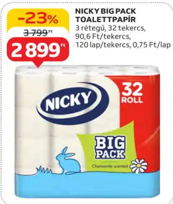 Auchan Nicky big pack toalettpapír ajánlat