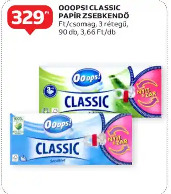 Auchan Ooops! classic papír zsebkendő ajánlat