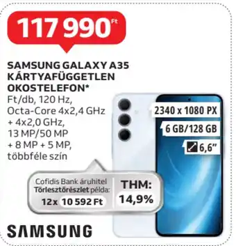 Auchan Samsung galaxy a35 kártyafüggetlen okostelefon ajánlat