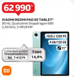 Auchan Xiaomi redmi pad se tablet ajánlat