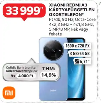 Auchan Xiaomi redmi a3 kártyafüggetlen okostelefon ajánlat