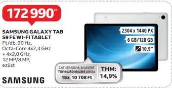 Auchan Samsung galaxy tab s9 fe wi-fi tablet ajánlat