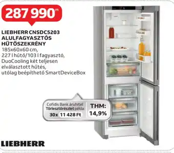 Auchan Liebherr cnsdc5203 alulfagyasztós hűtőszekrény ajánlat