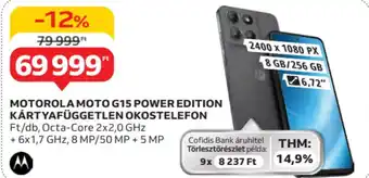 Auchan Motorola moto g15 power edition kártyafüggetlen okostelefon ajánlat