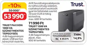 Auchan Trust paxxon 1000 va szünetmentes tápegység stb. ajánlat