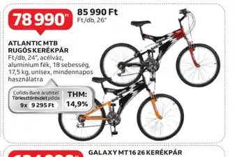 Auchan Atlantic MTB Rugós Kerékpár ajánlat