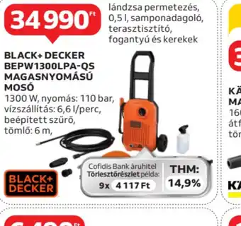 Auchan BLACK+DECKER BEPW1300LPA-QS magasnyomású mosó ajánlat