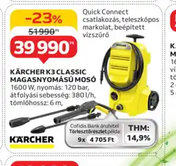 Auchan Kärcher K3 Classic magasnyomású mosó ajánlat