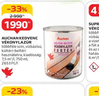 Auchan Auchan Kedvenc Vekonylazur ajánlat