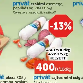 PRIVÁT Privat szalámi csemege ajánlat