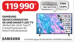 Auchan Samsung ue43cu7092uxxh 4k uhd smart led tv ajánlat