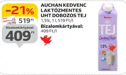 Auchan Auchan kedvenc laktózmentes uht dobozos tej ajánlat