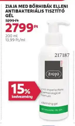 Rossmann Ziaja med bőrhibák elleni antibakteriális tisztító gél ajánlat