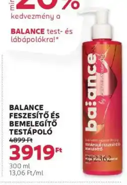 Rossmann Balance feszesítő és bemelegítő testápoló ajánlat