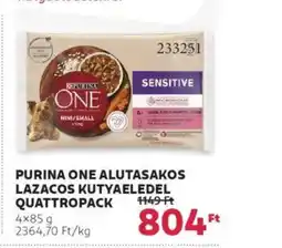 Rossmann Purina one alutasakos lazacos kutyaeledel quattropack ajánlat