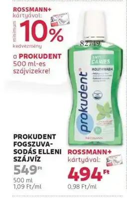 Rossmann Prokudent fogszuva- sodás elleni szájvíz ajánlat