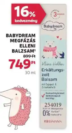 Rossmann Babydream megfázás elleni balzsam ajánlat