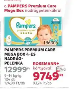 Rossmann Pampers premium care mega box 4-es nadrág- pelenka ajánlat