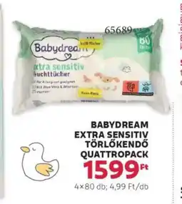 Rossmann Babydream extra sensitiv törlőkendő quattropack ajánlat