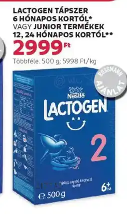 Rossmann Lactogen tápszer 6 hónapos kortól stb. ajánlat