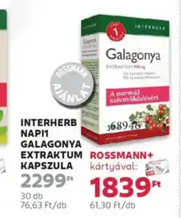 Rossmann Interherb napi1 galagonya extraktum kapszula ajánlat